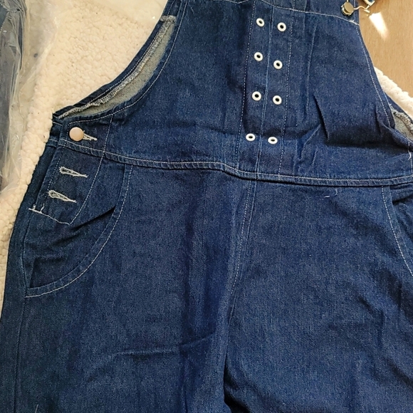 Dark blue cotton denim overall jumpsuit size Small - Picture 5 of 7